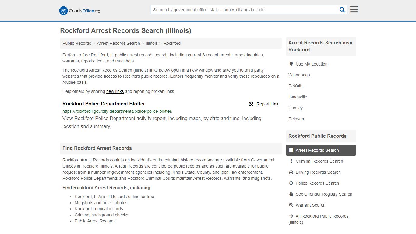 Arrest Records Search - Rockford, IL (Arrests & Mugshots) - County Office