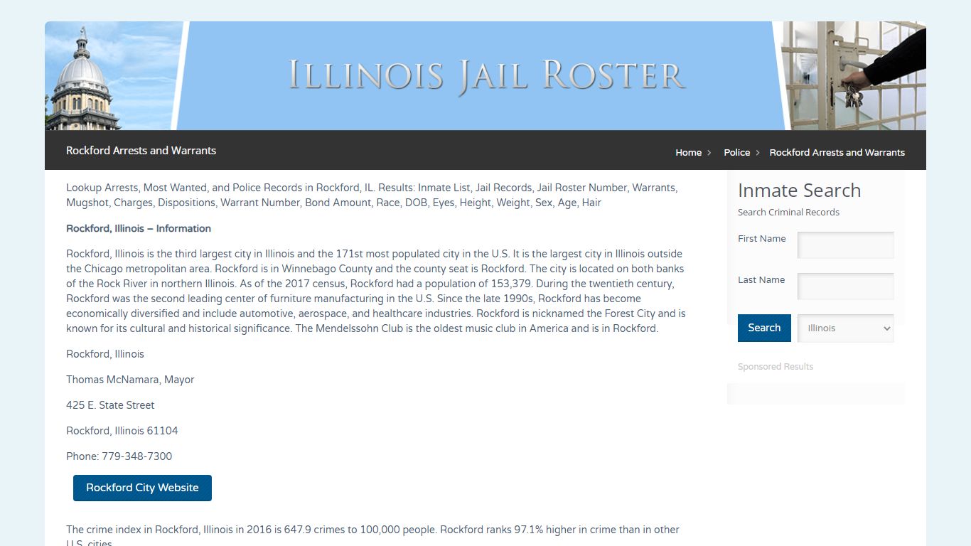 Rockford Arrests and Warrants | Jail Roster Search