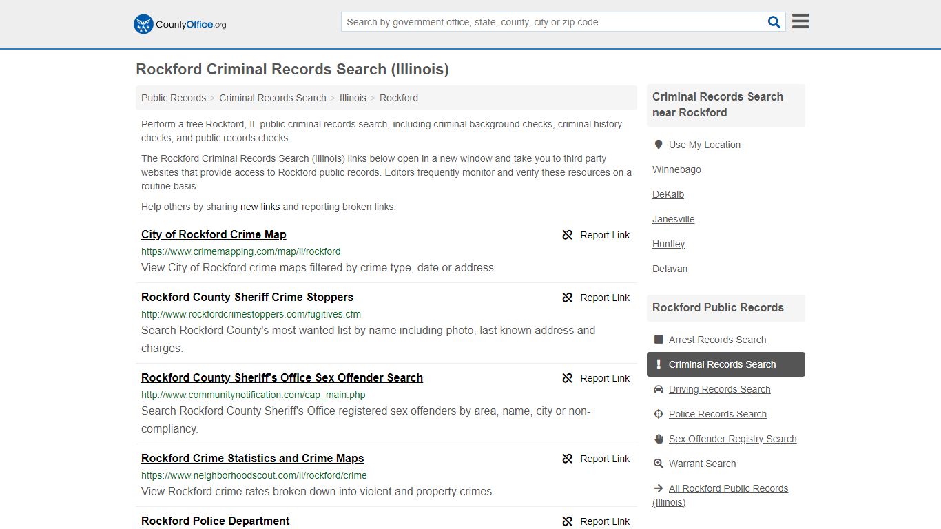 Rockford Criminal Records Search (Illinois) - County Office